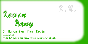kevin many business card