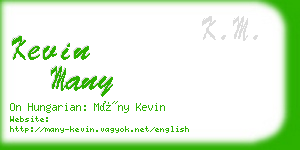 kevin many business card